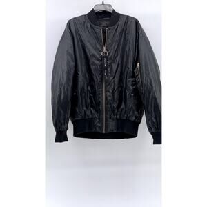 HEART & DAGGER Men’s Black Zip-Up Long Sleeve Bomber Jacket SZ M